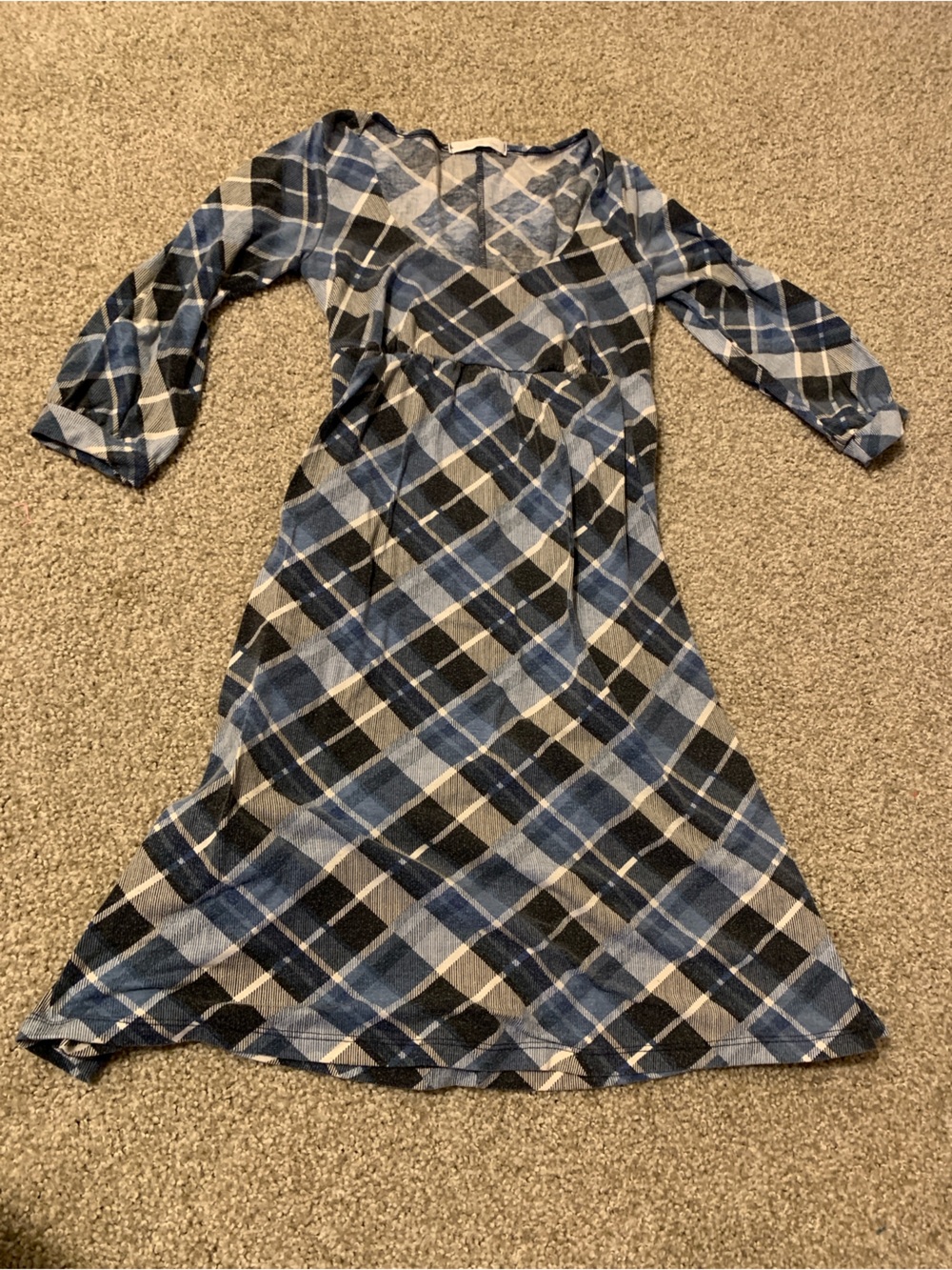 2000s Blue Plaid Dress